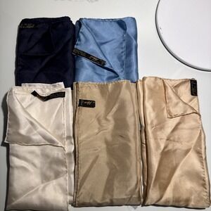 VTG Ashear Silk Pocket Square Made In Italy Rolled In Portugal Set Of 5